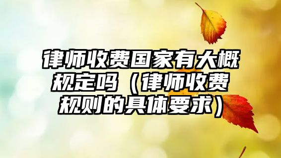 律師收費國家有大概規定嗎（律師收費規則的具體要求）