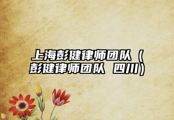 上海彭健律師團隊（彭健律師團隊 四川）