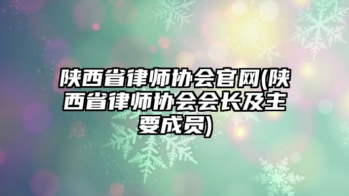 陜西省律師協會官網(陜西省律師協會會長及主要成員)