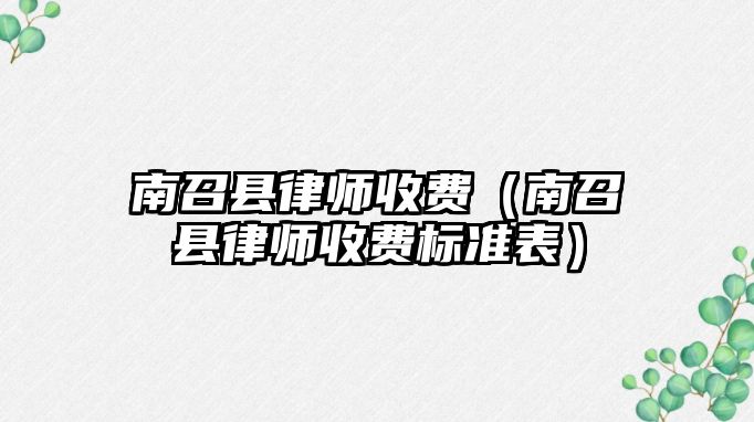 南召縣律師收費（南召縣律師收費標準表）