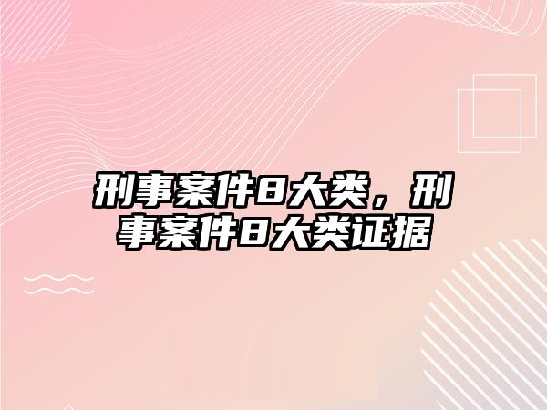 刑事案件8大類，刑事案件8大類證據(jù)