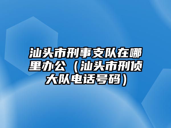 汕頭市刑事支隊在哪里辦公（汕頭市刑偵大隊電話號碼）