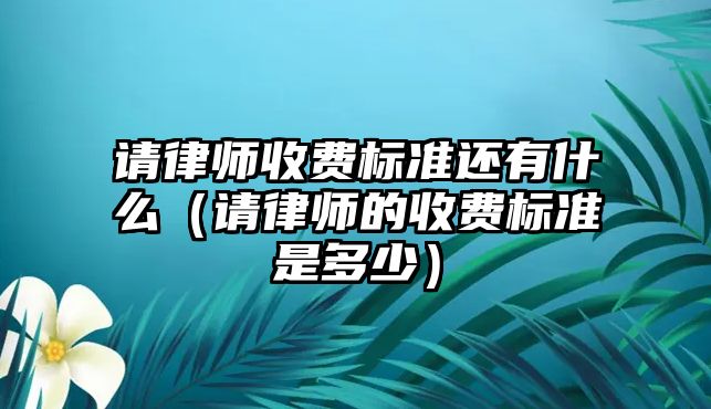 請律師收費標準還有什么（請律師的收費標準是多少）