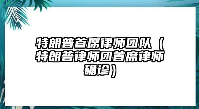 特朗普首席律師團隊（特朗普律師團首席律師確診）