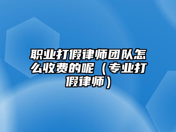 職業打假律師團隊怎么收費的呢（專業打假律師）