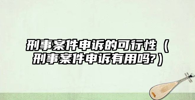 刑事案件申訴的可行性（刑事案件申訴有用嗎?）