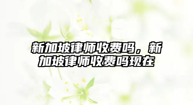 新加坡律師收費嗎，新加坡律師收費嗎現(xiàn)在