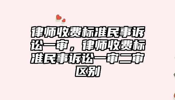 律師收費標準民事訴訟一審，律師收費標準民事訴訟一審二審區別