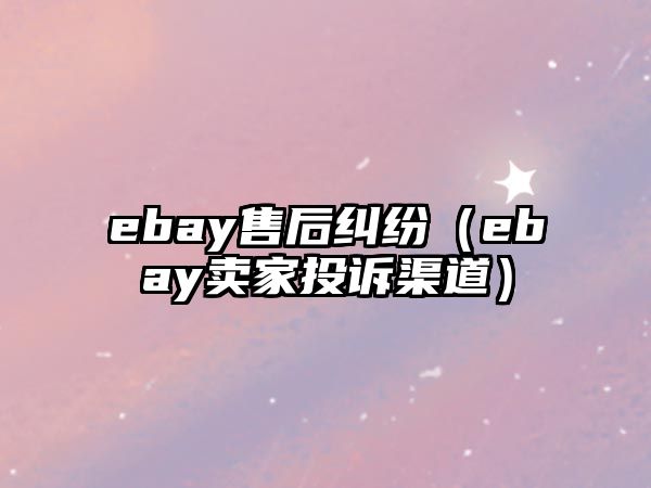 ebay售后糾紛（ebay賣家投訴渠道）