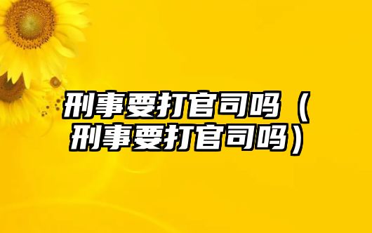 刑事要打官司嗎（刑事要打官司嗎）