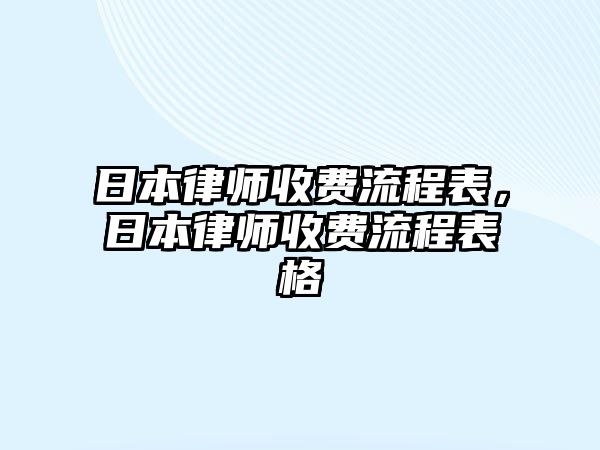 日本律師收費流程表，日本律師收費流程表格