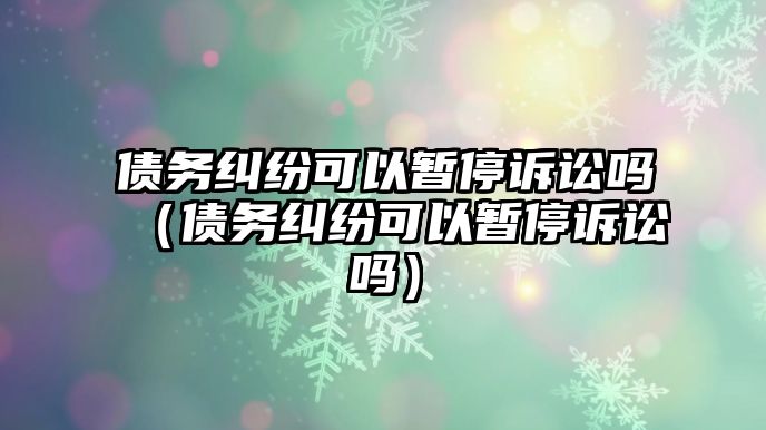 債務糾紛可以暫停訴訟嗎（債務糾紛可以暫停訴訟嗎）