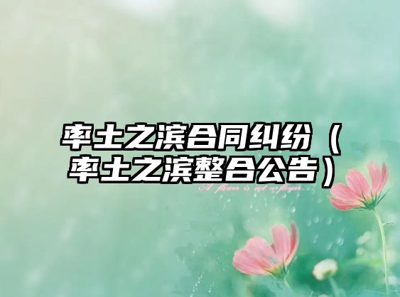 率土之濱合同糾紛（率土之濱整合公告）