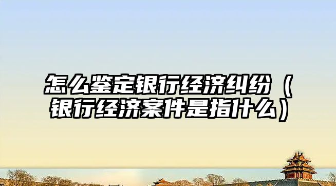 怎么鑒定銀行經濟糾紛（銀行經濟案件是指什么）