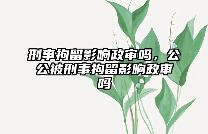 刑事拘留影響政審嗎，公公被刑事拘留影響政審嗎