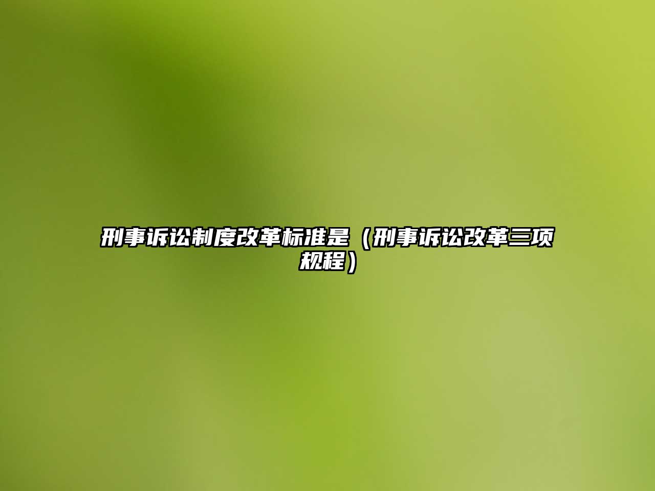 刑事訴訟制度改革標準是（刑事訴訟改革三項規程）