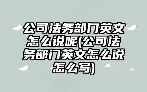 公司法務部門英文怎么說呢(公司法務部門英文怎么說怎么寫)