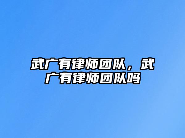 武廣有律師團(tuán)隊(duì)，武廣有律師團(tuán)隊(duì)嗎