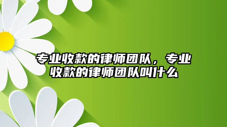 專業(yè)收款的律師團(tuán)隊，專業(yè)收款的律師團(tuán)隊叫什么