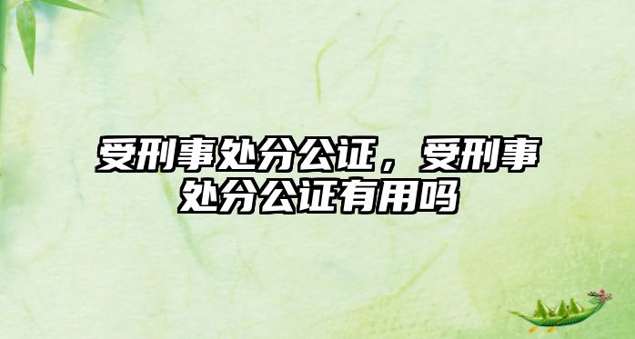 受刑事處分公證，受刑事處分公證有用嗎