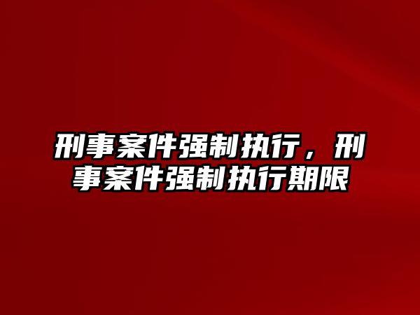 刑事案件強制執行，刑事案件強制執行期限