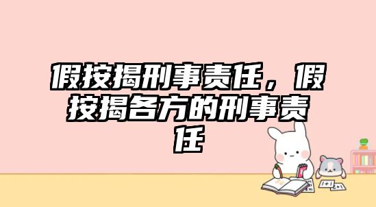 假按揭刑事責任，假按揭各方的刑事責任