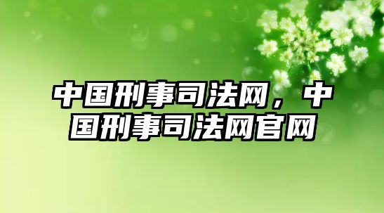 中國刑事司法網，中國刑事司法網官網