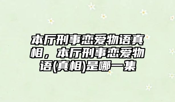 本廳刑事戀愛物語真相，本廳刑事戀愛物語(真相)是哪一集