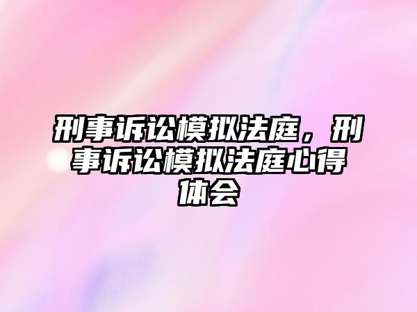 刑事訴訟模擬法庭，刑事訴訟模擬法庭心得體會