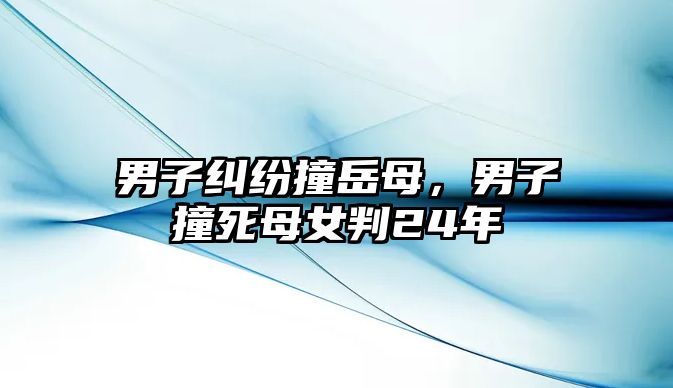 男子糾紛撞岳母，男子撞死母女判24年