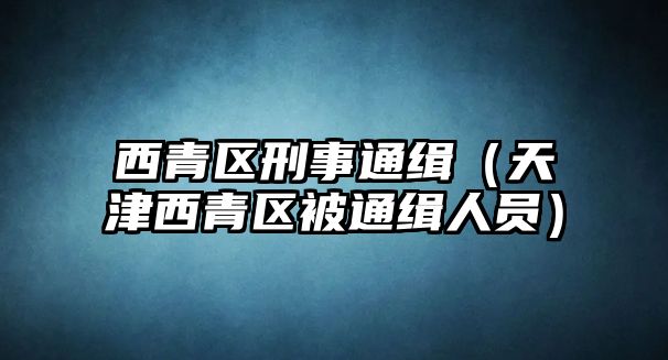 西青區(qū)刑事通緝（天津西青區(qū)被通緝?nèi)藛T）