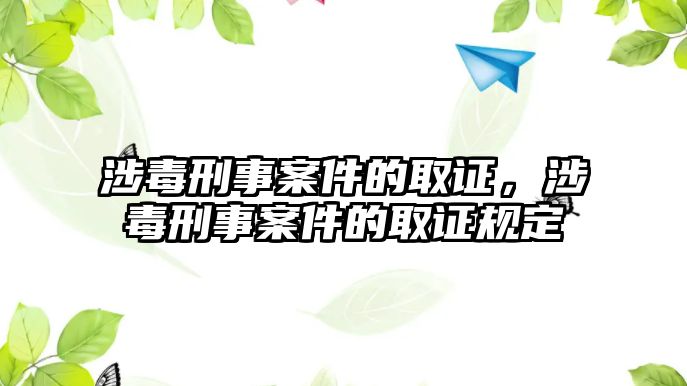 涉毒刑事案件的取證，涉毒刑事案件的取證規定