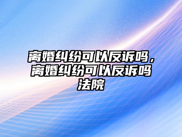 離婚糾紛可以反訴嗎，離婚糾紛可以反訴嗎法院