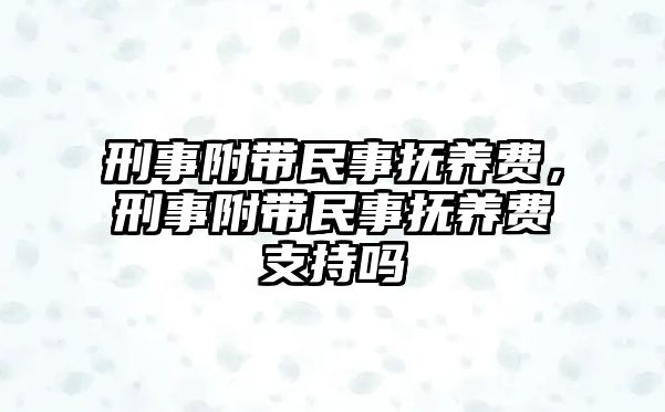 刑事附帶民事撫養費，刑事附帶民事撫養費支持嗎