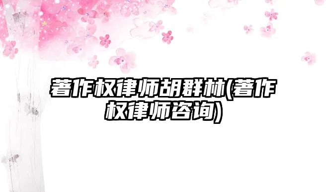 著作權律師胡群林(著作權律師咨詢)