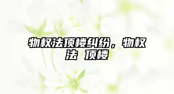 物權法頂樓糾紛，物權法 頂樓