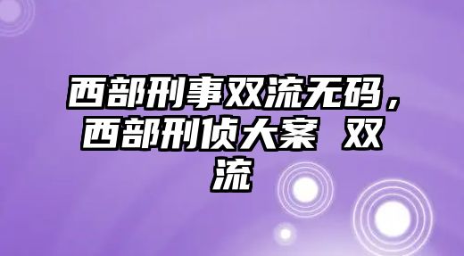 西部刑事雙流無碼，西部刑偵大案 雙流