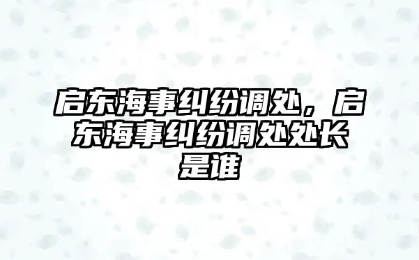 啟東海事糾紛調處，啟東海事糾紛調處處長是誰