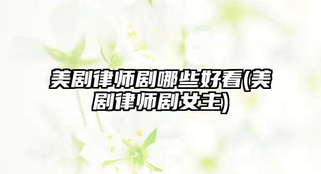 美劇律師劇哪些好看(美劇律師劇女主)