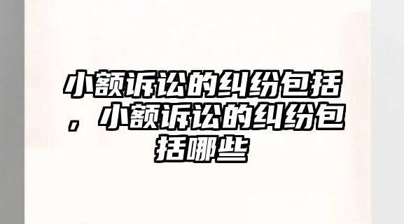 小額訴訟的糾紛包括，小額訴訟的糾紛包括哪些