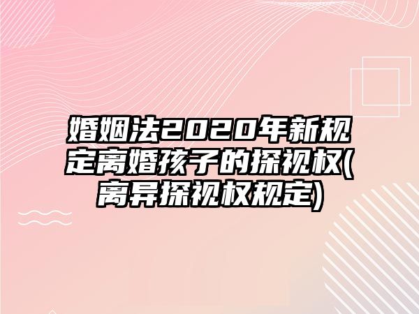 婚姻法2020年新規定離婚孩子的探視權(離異探視權規定)