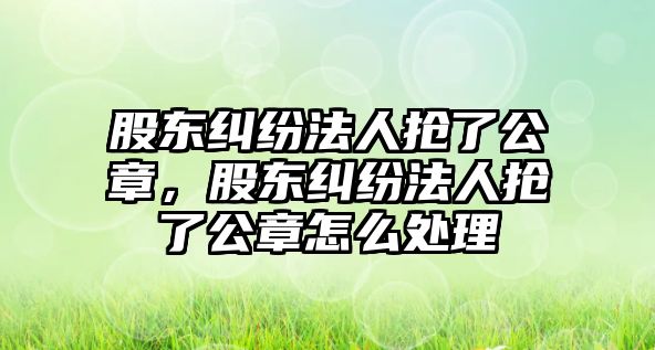 股東糾紛法人搶了公章，股東糾紛法人搶了公章怎么處理