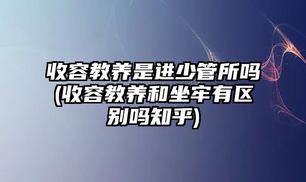 收容教養(yǎng)是進少管所嗎(收容教養(yǎng)和坐牢有區(qū)別嗎知乎)