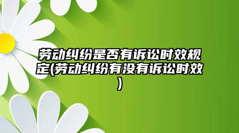 勞動糾紛是否有訴訟時(shí)效規(guī)定(勞動糾紛有沒有訴訟時(shí)效)