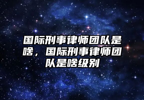 國際刑事律師團隊是啥，國際刑事律師團隊是啥級別