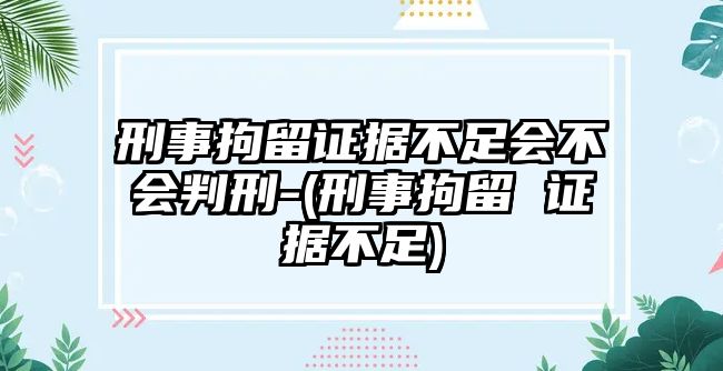 刑事拘留證據不足會不會判刑-(刑事拘留 證據不足)