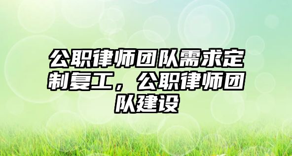 公職律師團隊需求定制復工，公職律師團隊建設