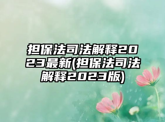 擔(dān)保法司法解釋2023最新(擔(dān)保法司法解釋2023版)