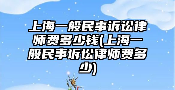 上海一般民事訴訟律師費(fèi)多少錢(上海一般民事訴訟律師費(fèi)多少)