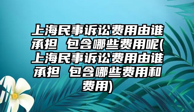 上海民事訴訟費(fèi)用由誰承擔(dān) 包含哪些費(fèi)用呢(上海民事訴訟費(fèi)用由誰承擔(dān) 包含哪些費(fèi)用和費(fèi)用)